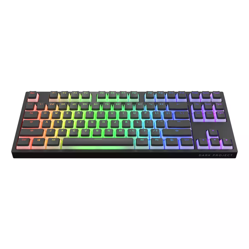 Геймърскa механична клавиатура Dark Project KD87A Black TKL - Gateron Optical Red 2.0 Switch, RGB