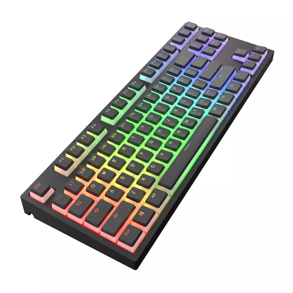 Геймърскa механична клавиатура Dark Project KD87A Black TKL - Gateron Optical Red 2.0 Switch, RGB