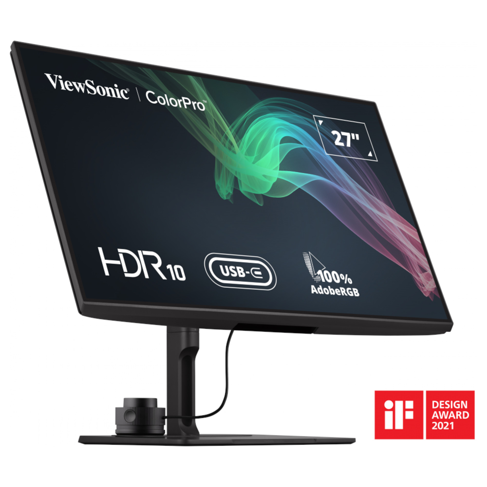 Монитор ViewSonic VP2786-4K, 27", IPS, 4K UHD 3840x2160, 60Hz, 5ms, HDR, 10-bit color, HDM, USB-C