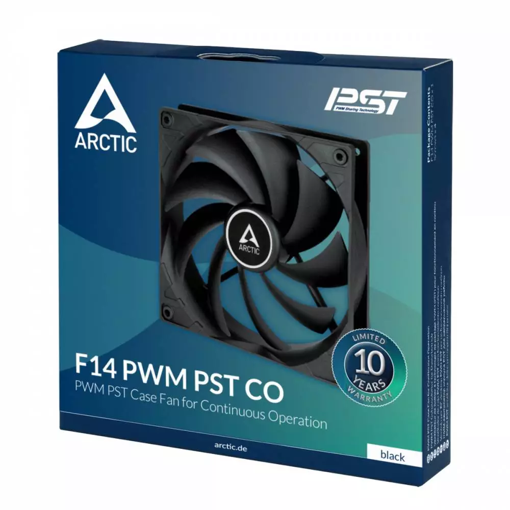 Вентилатор Arctic Fan F14 PWM PST CO (black) - 140mm 2Ball 200-1350rpm