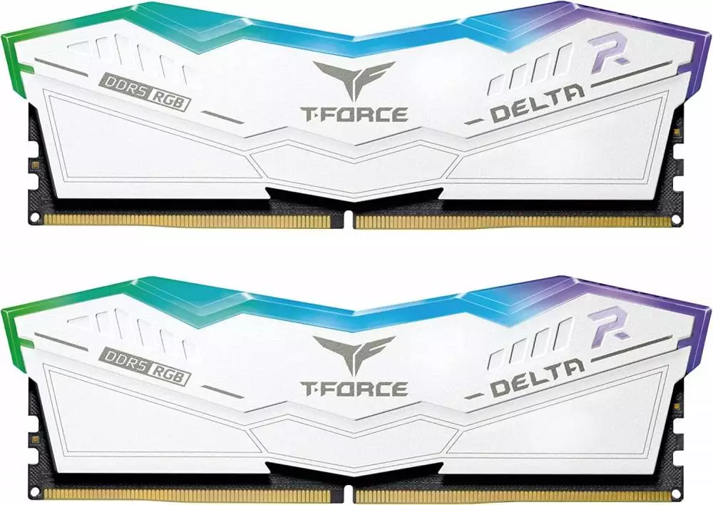 Памет Team Group T-Force Delta RGB White DDR5 32GB (2x16GB) 6000MHz CL38 - FF4D532G6000HC38ADC01