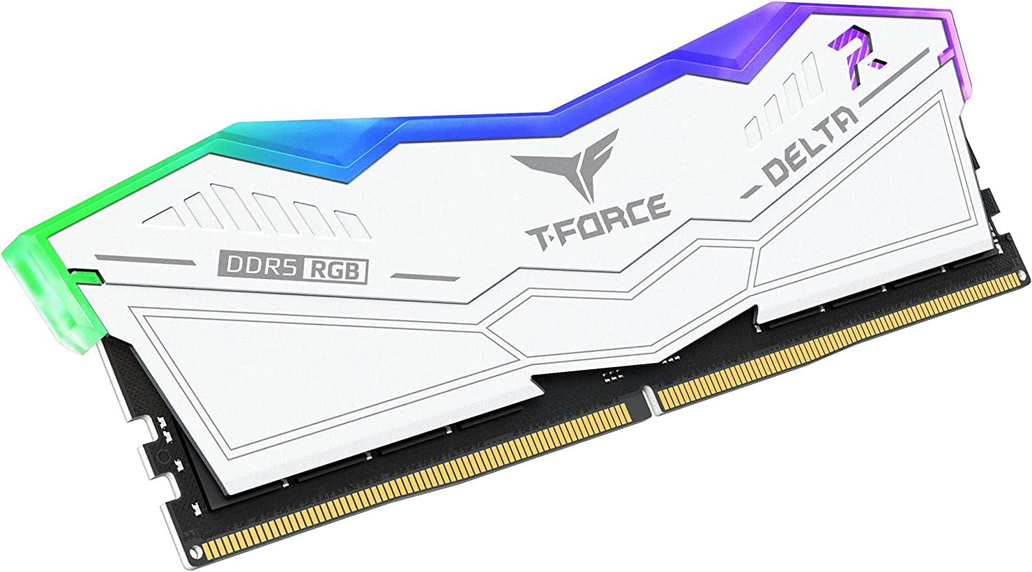 Памет Team Group T-Force Delta RGB White DDR5 32GB (2x16GB) 6000MHz CL38 - FF4D532G6000HC38ADC01