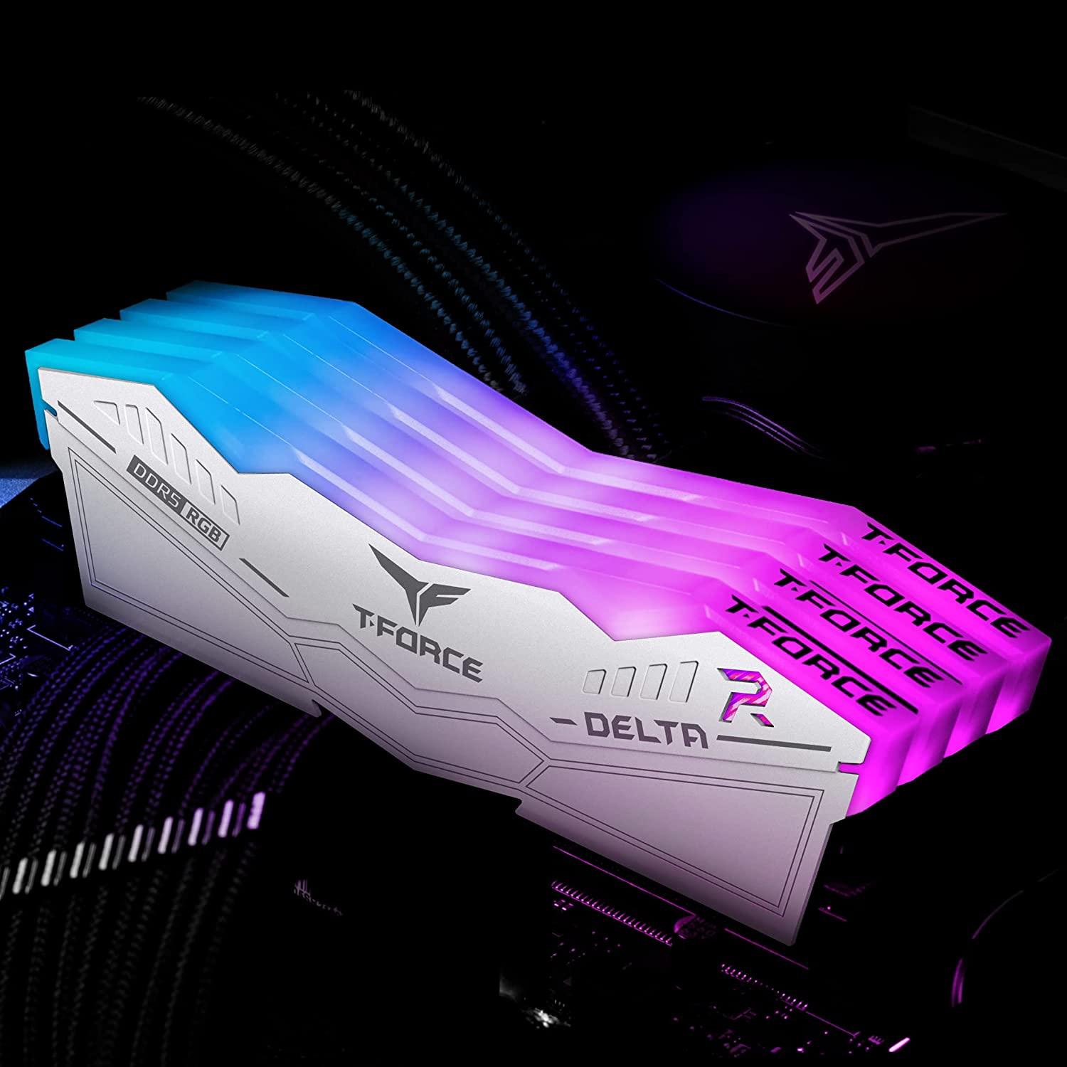 Памет Team Group T-Force Delta RGB White DDR5 32GB (2x16GB) 6000MHz CL38 - FF4D532G6000HC38ADC01