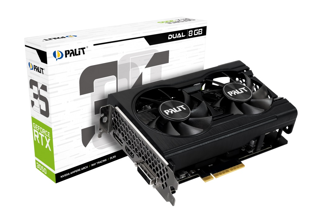 Видео карта Palit GeForce RTX 3050 Dual 8GB GDDR6 - NE63050018P1-1070D
