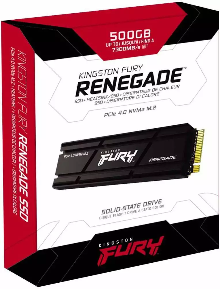 Диск SSD Kingston Fury Renegade 500GB M.2 2280 PCIe 4x4 Heatsink- SFYRSK/500G