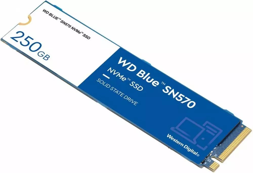 Диск SSD WD Blue SN570, 250GB M.2 2280 NVMe PCIe Gen3x4 - WDS250G3B0C