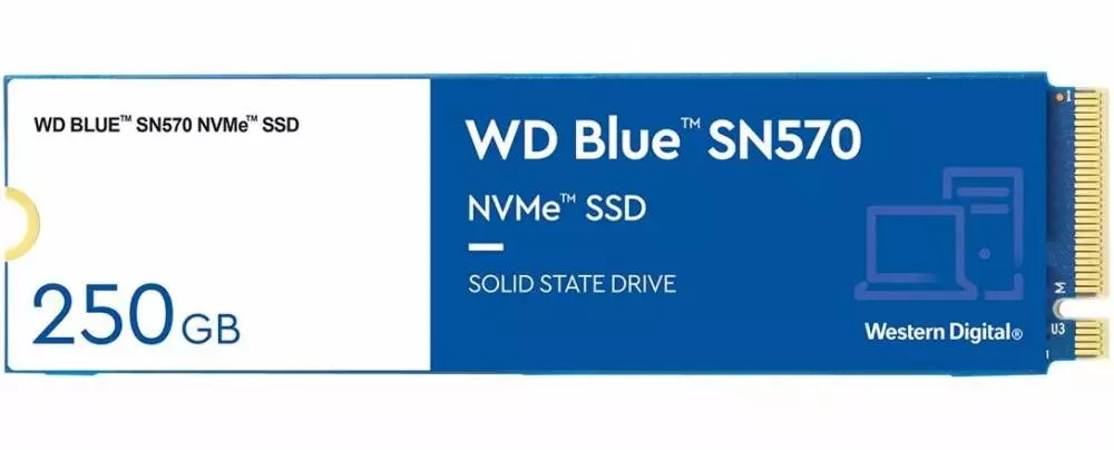 Диск SSD WD Blue SN570, 250GB M.2 2280 NVMe PCIe Gen3x4 - WDS250G3B0C