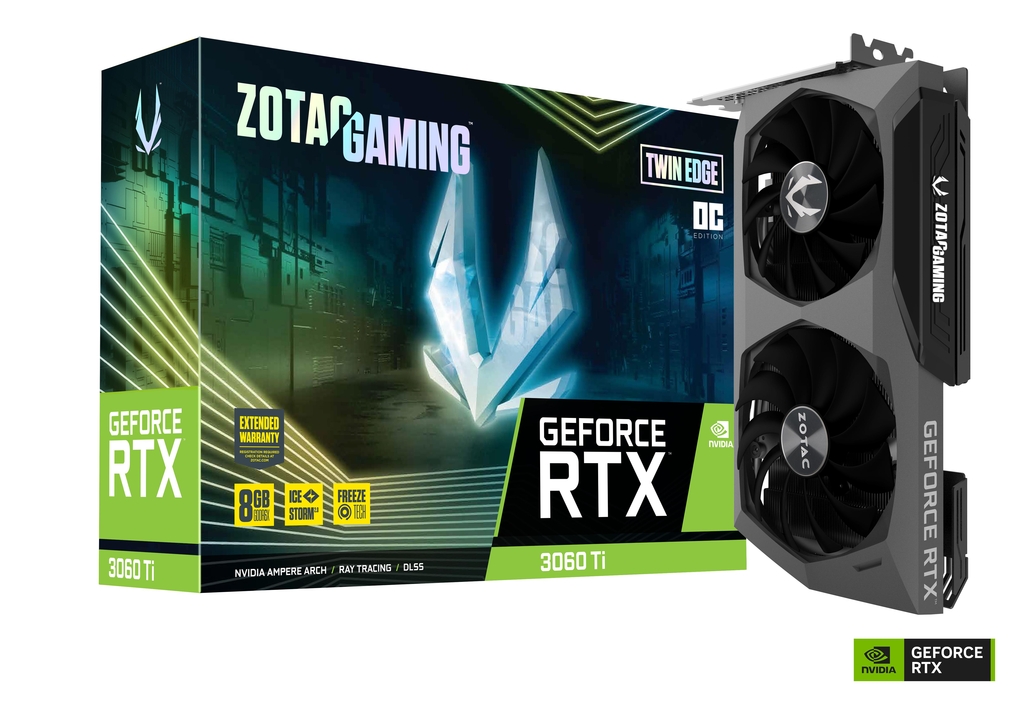 Видео карта ZOTAC GAMING GeForce RTX 3060 Ti Twin Edge OC 8GB GDDR6X - ZT-A30620H-10P