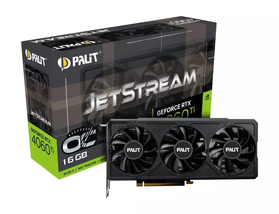 Видео карта Palit GeForce RTX 4060 Ti JetStream OC 16GB GDDR6 - NE6406TU19T1-1061J