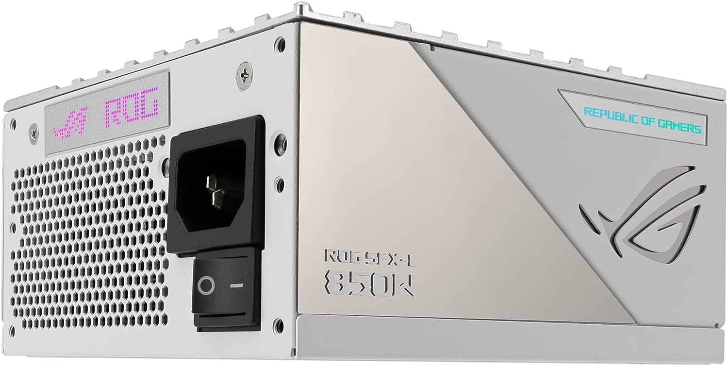 Захранване ASUS ROG Loki SFX-L 850W Platinum White Edition ATX 3.0, PCIe Gen5 PSU, ARGB Fan Aura Sync - 90YE00N2-B0NA00
