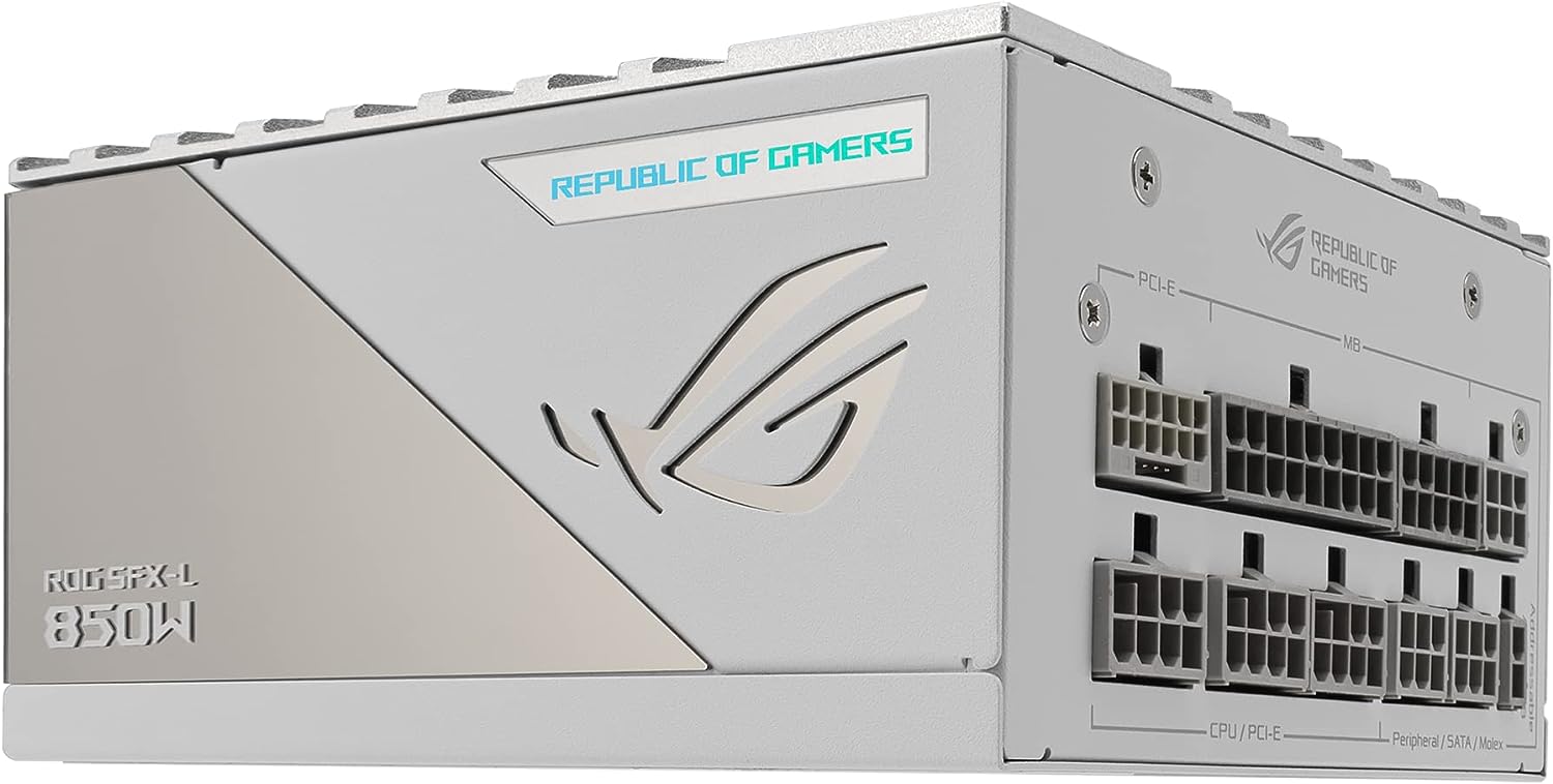 Захранване ASUS ROG Loki SFX-L 850W Platinum White Edition ATX 3.0, PCIe Gen5 PSU, ARGB Fan Aura Sync - 90YE00N2-B0NA00