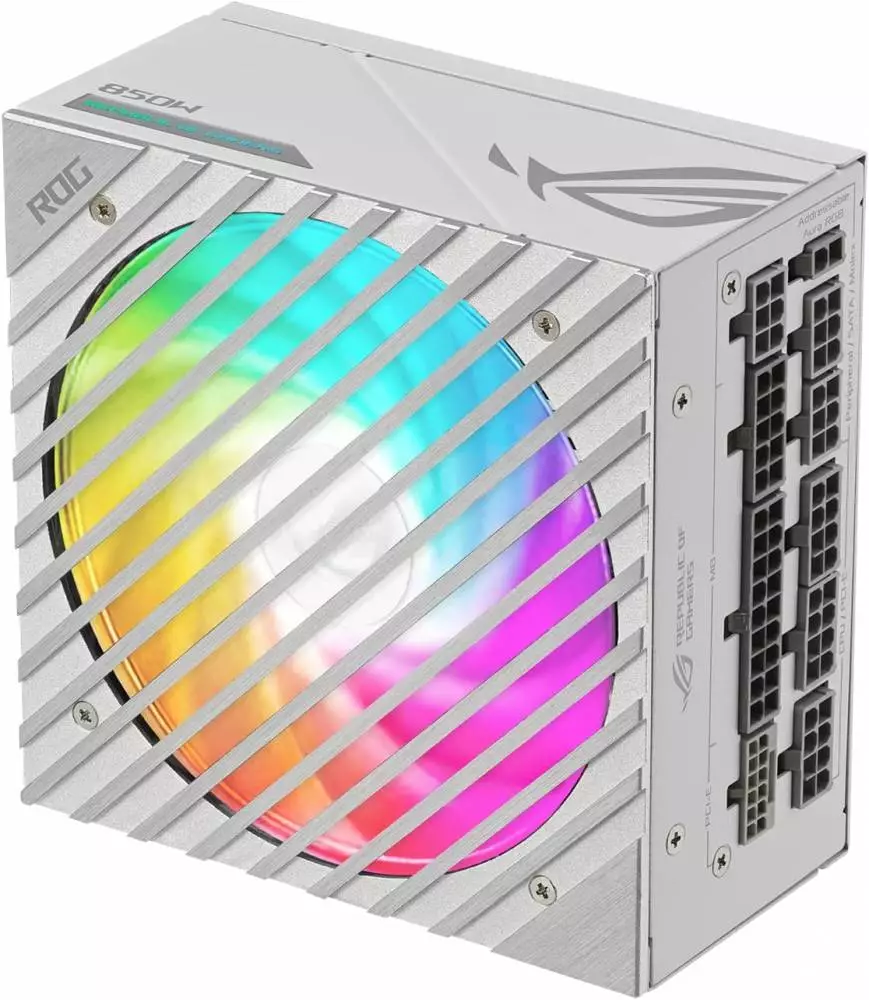 Захранване ASUS ROG Loki SFX-L 850W Platinum White Edition ATX 3.0, PCIe Gen5 PSU, ARGB Fan Aura Sync - 90YE00N2-B0NA00