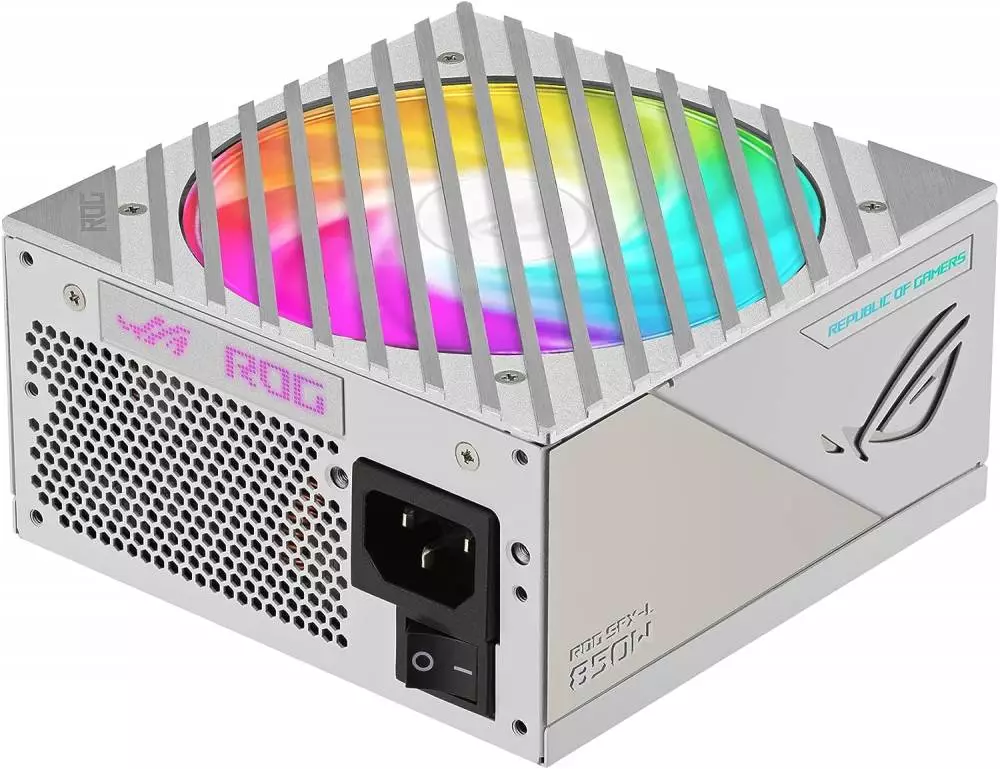 Захранване ASUS ROG Loki SFX-L 850W Platinum White Edition ATX 3.0, PCIe Gen5 PSU, ARGB Fan Aura Sync - 90YE00N2-B0NA00