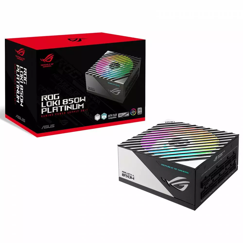 Захранване ASUS ROG Loki SFX-L 850W Platinum ATX 3.0, PCIe Gen5 PSU, ARGB Fan Aura Sync - 90YE00N3-B0NA00