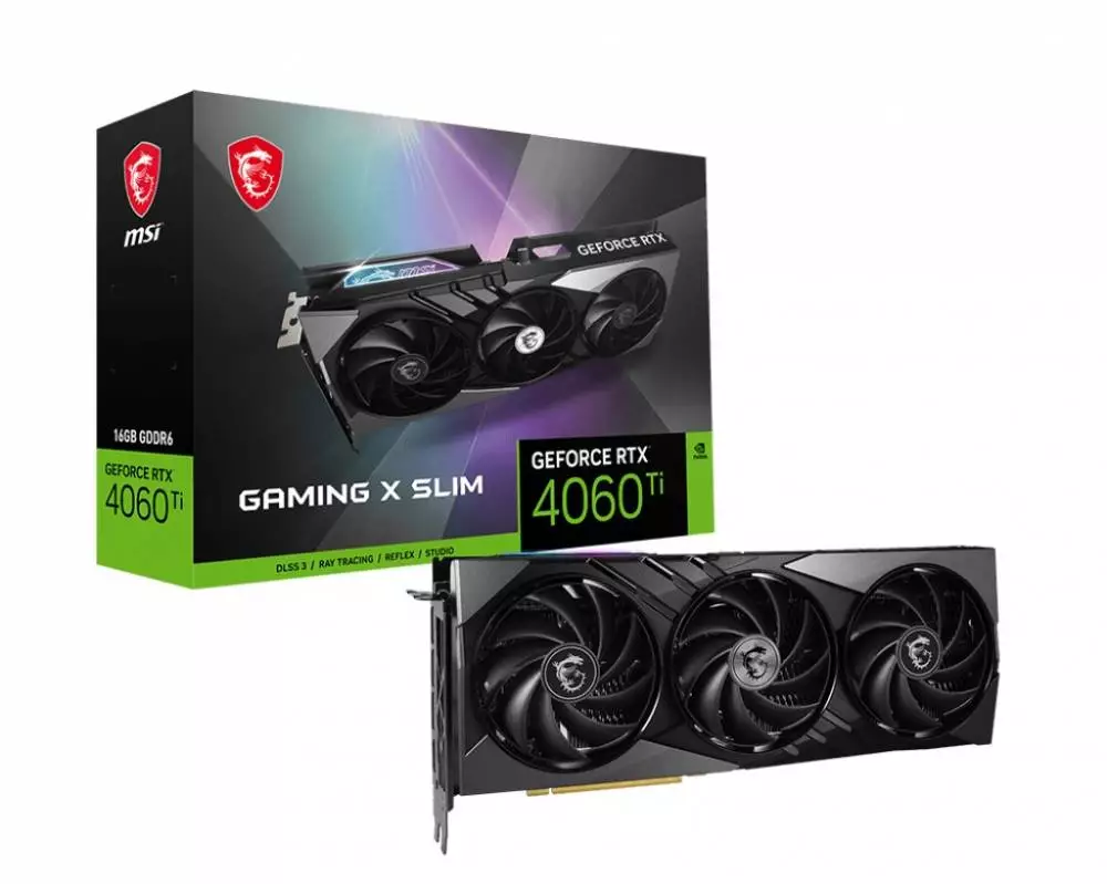 Видео карта MSI GeForce RTX 4060 Ti GAMING X SLIM 16G - 912-V517-011