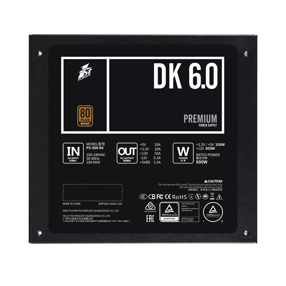 Захранване 1stPlayer PS-600AX PSU 600W 80 Plus Bronze  