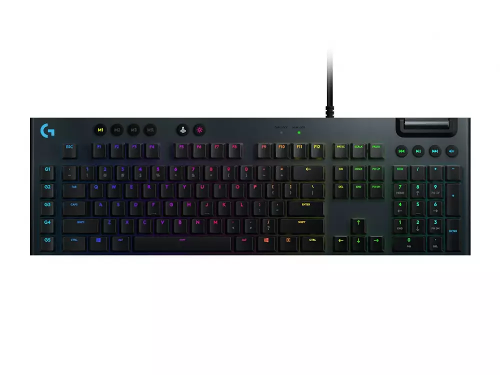 Геймърска механична клавиатура Logitech, G815 Lightsync RGB, Linear суичове, US Layout