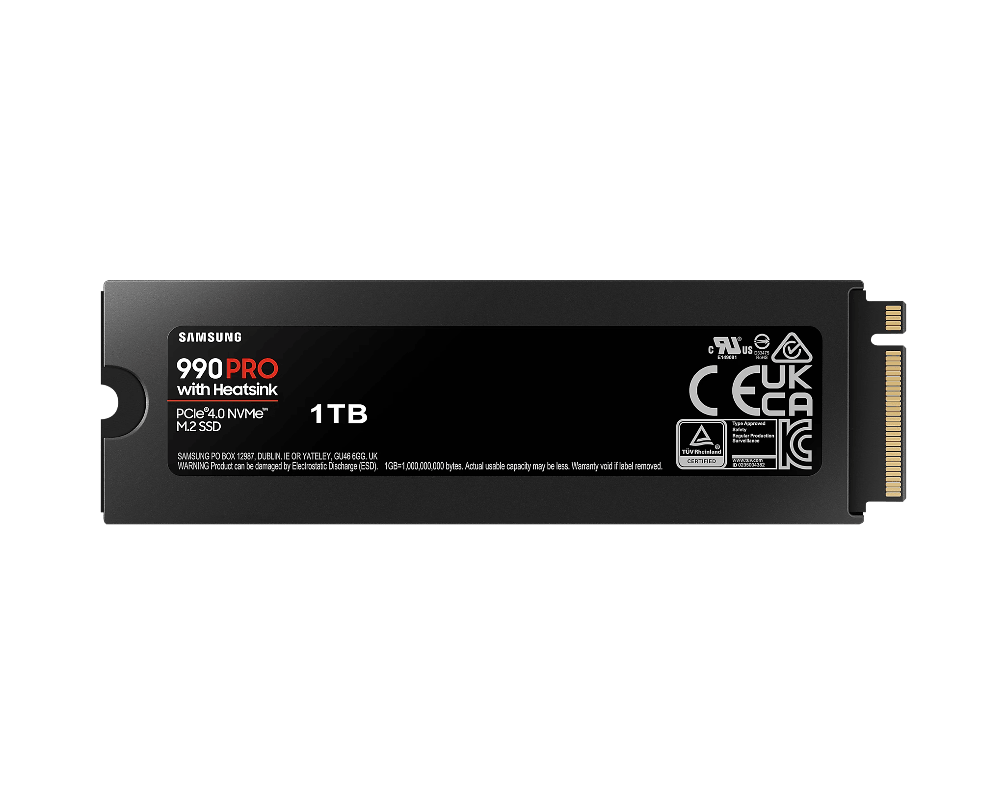 Диск SSD SAMSUNG 990 PRO с Heatsink 1TB M.2 Type 2280 NVMe PCIe Gen4x4 - MZ-V9P1T0CW