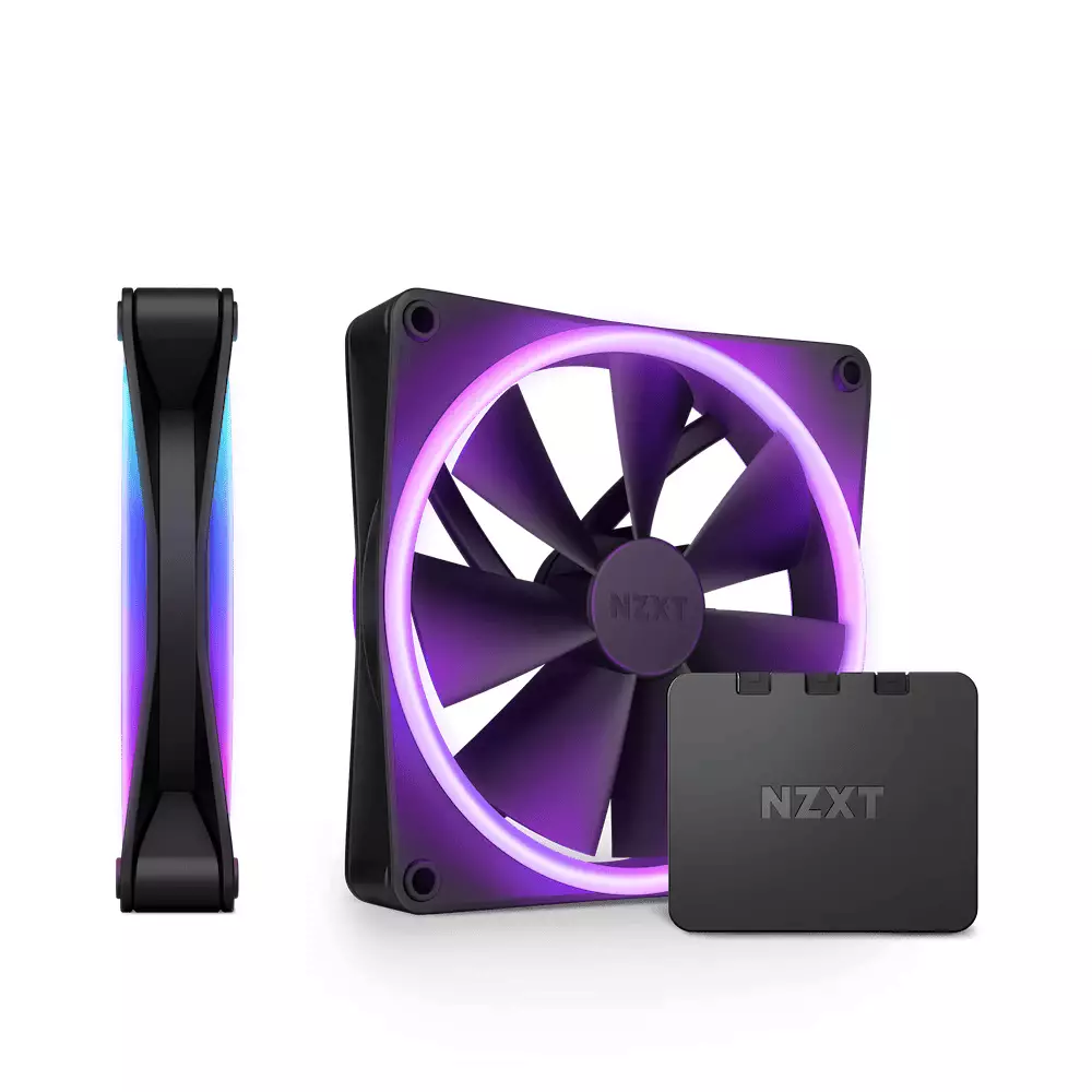 Вентилатори NZXT F140 RGB Duo Black 2 бр + RGB Контролер