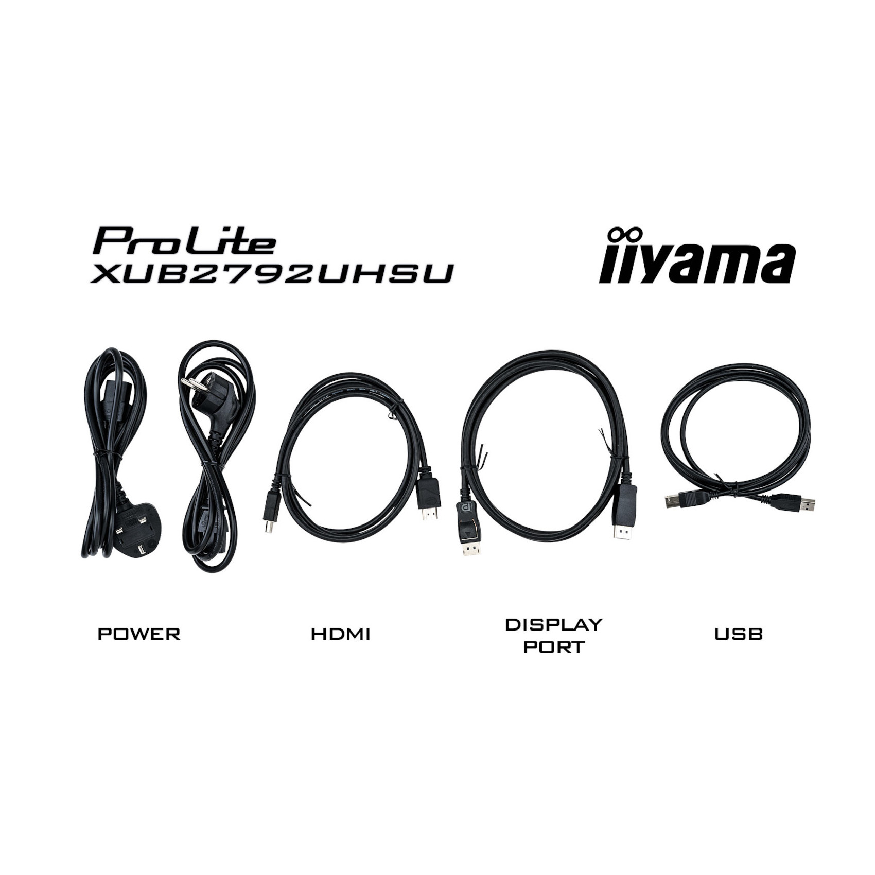 Монитор IIYAMA XUB2792UHSU-B5, 27", IPS, 4K UHD 3840x2160, 60Hz, 4ms, PIP, HDMI, DP, USB