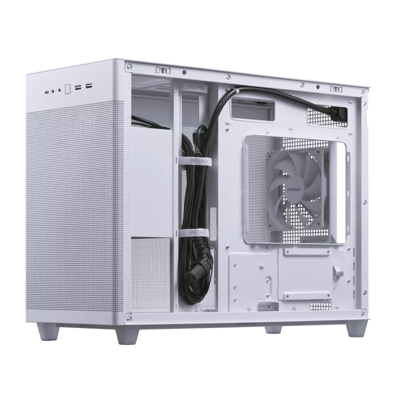 Boîtier ASUS PRIME AP201 TG MicroATX Blanc - 90DC00G3-B39010