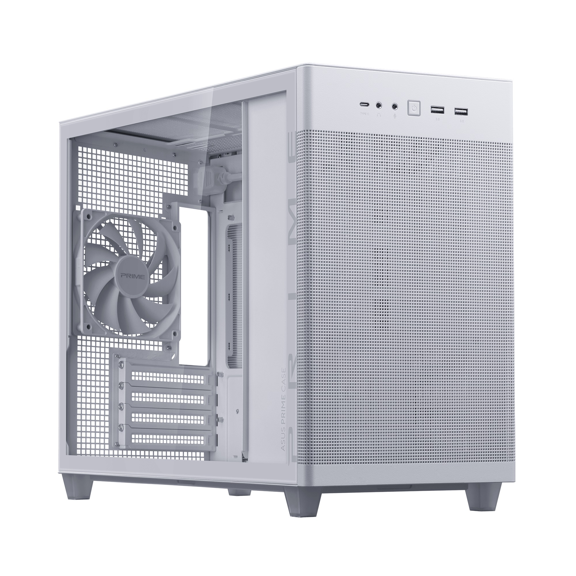 Boîtier ASUS PRIME AP201 TG MicroATX Blanc - 90DC00G3-B39010