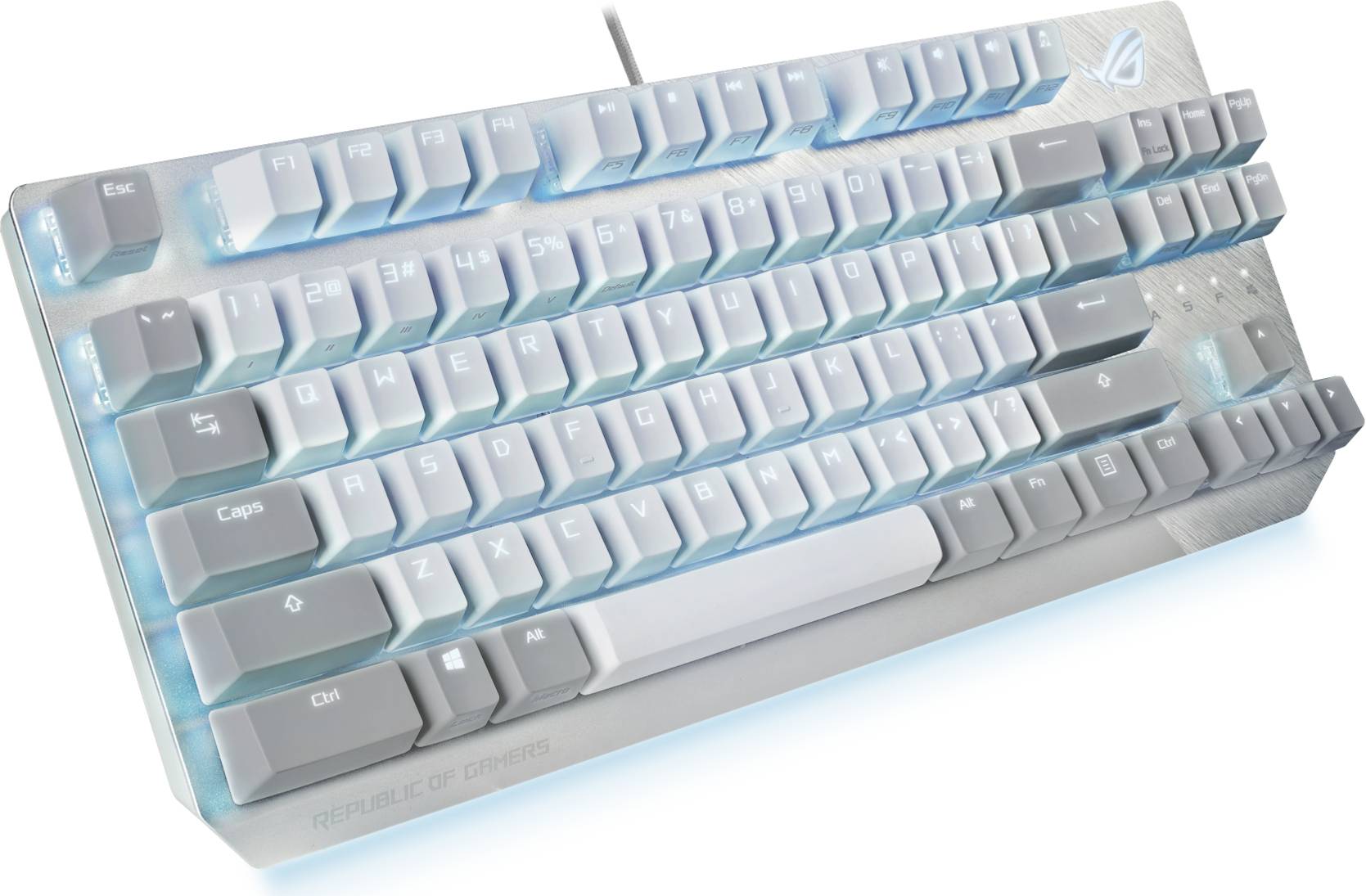 Μηχανικό πληκτρολόγιο gaming ASUS ROG Strix Scope NX TKL Moonlight White RGB - 90MP02B6-BKUA00