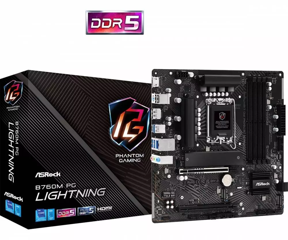 Дънна платка Asrock B760M PG LIGHTNING LGA1700 DDR5