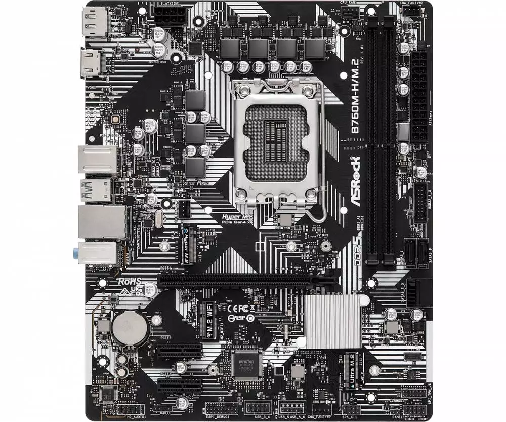 Дънна платка Asrock B760M-H/M.2 LGA1700 DDR5
