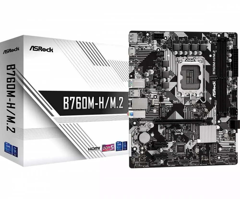 Дънна платка Asrock B760M-H/M.2 LGA1700 DDR5
