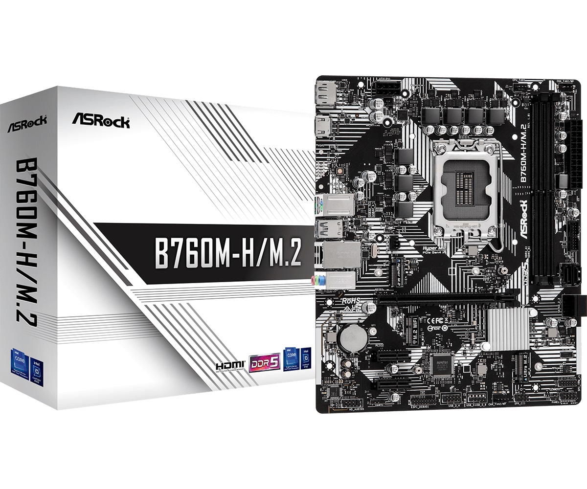 Дънна платка Asrock B760M-H/M.2 LGA1700 DDR5
