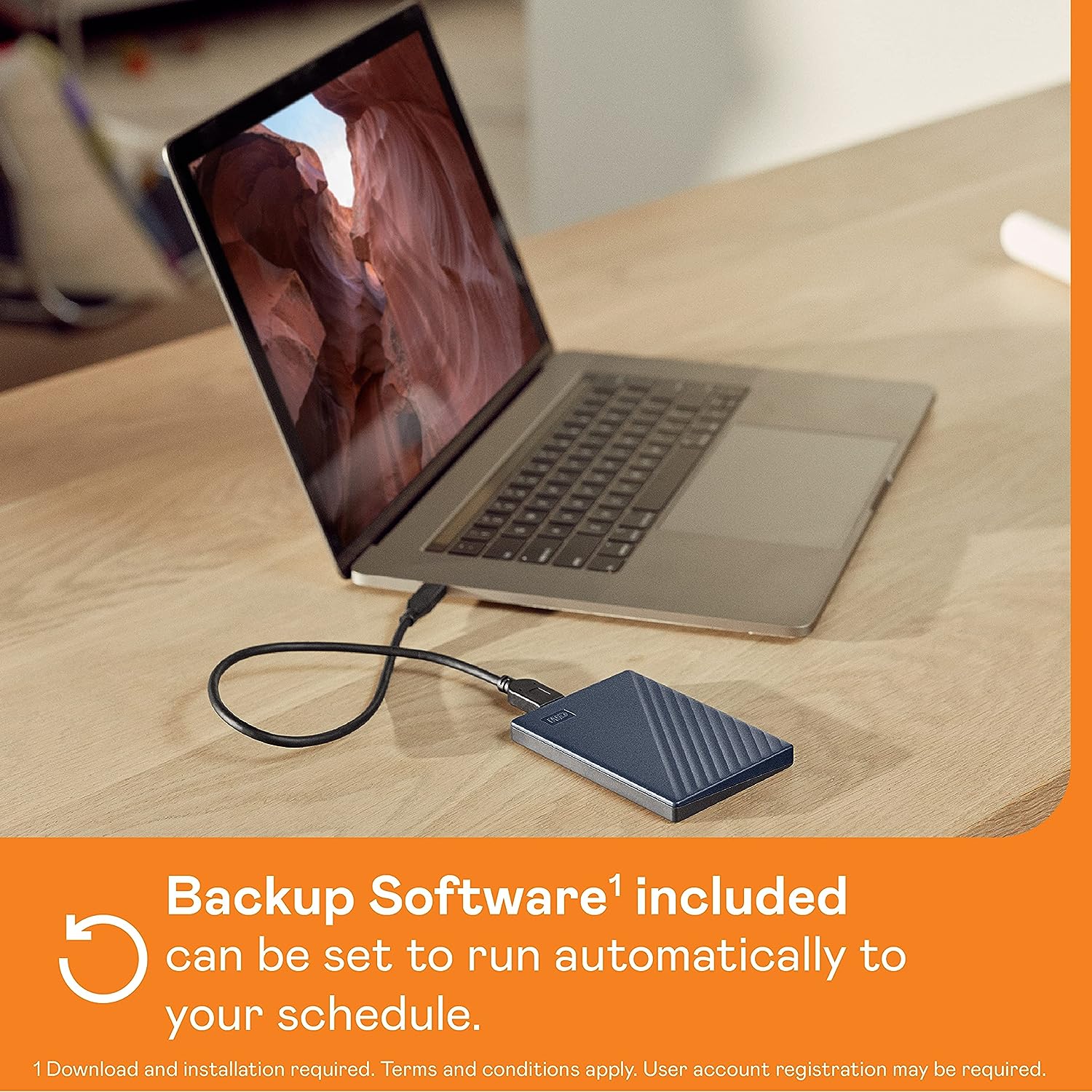 Външен диск WD My Passport for MAC, 4TB, Blue, USB 3.2 Gen 1 - WDBA2F0040BBL-WESN