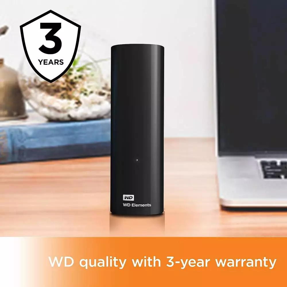 Външен диск WD Elements 8TB HDD, USB 3.0, 3.5", RTL, Black - WDBWLG0080HBK-EESN