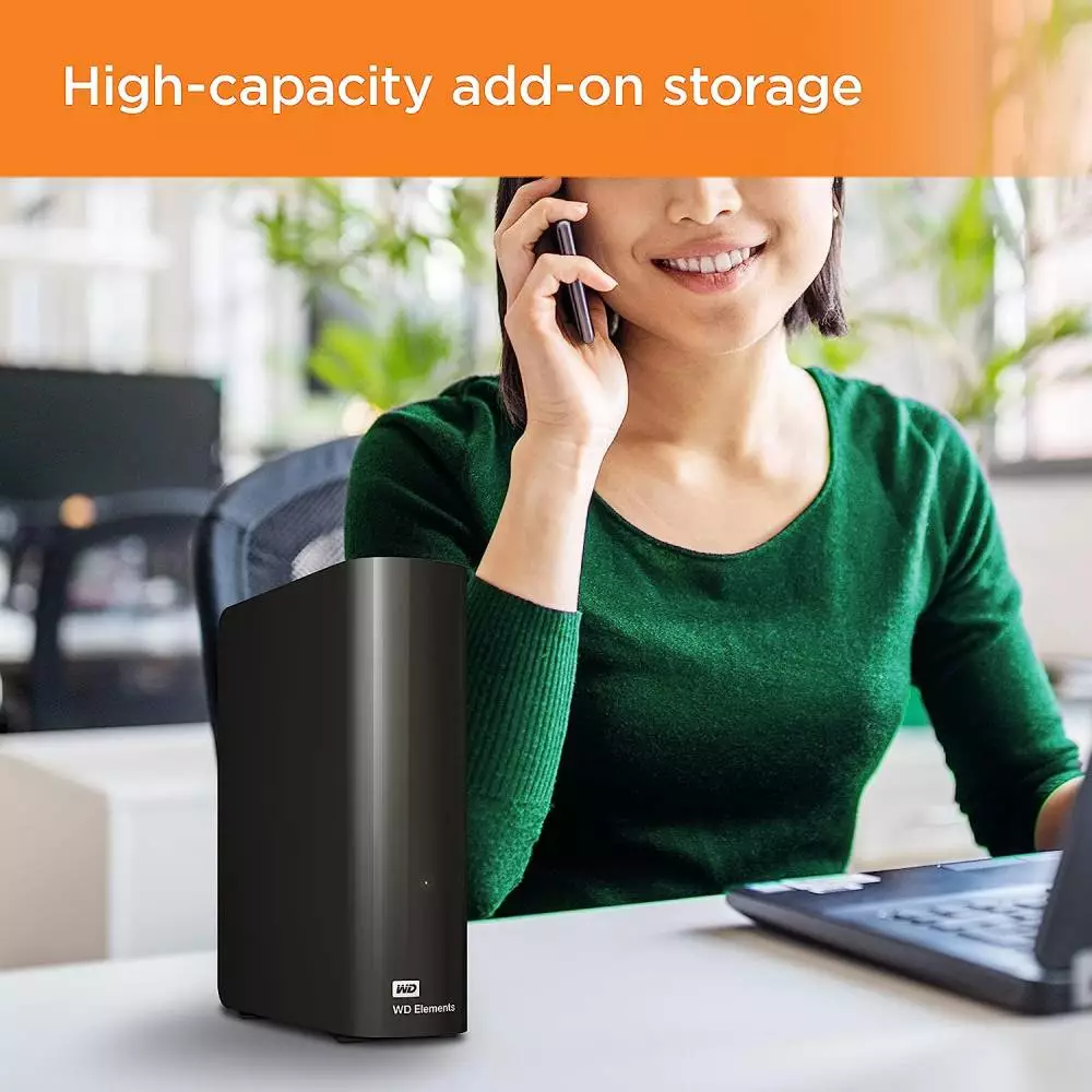 Външен диск WD Elements 6TB HDD, USB 3.0, 3.5", RTL, Black - WDBWLG0060HBK-EESN