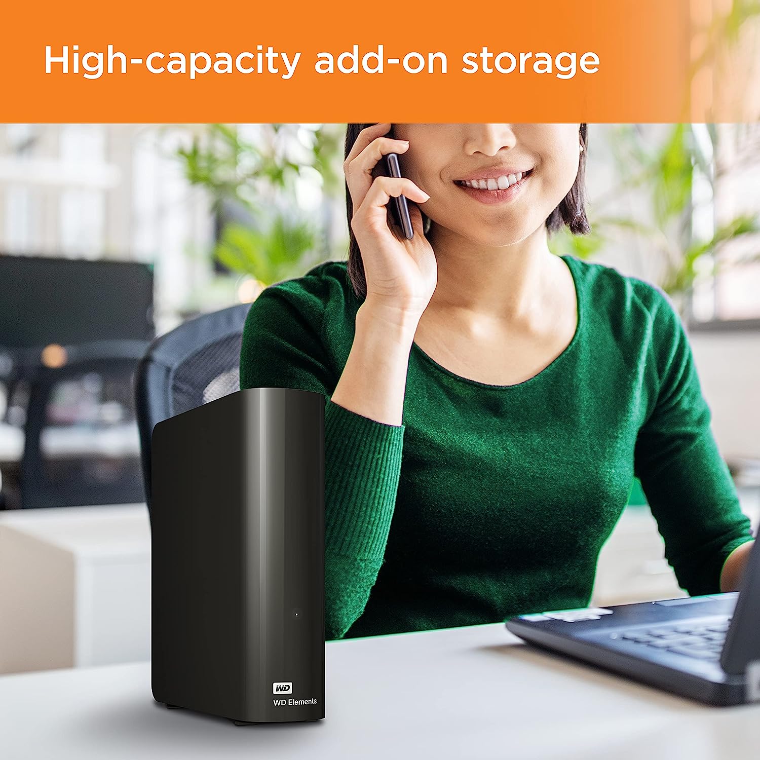Външен диск WD Elements 6TB HDD, USB 3.0, 3.5", RTL, Black - WDBWLG0060HBK-EESN