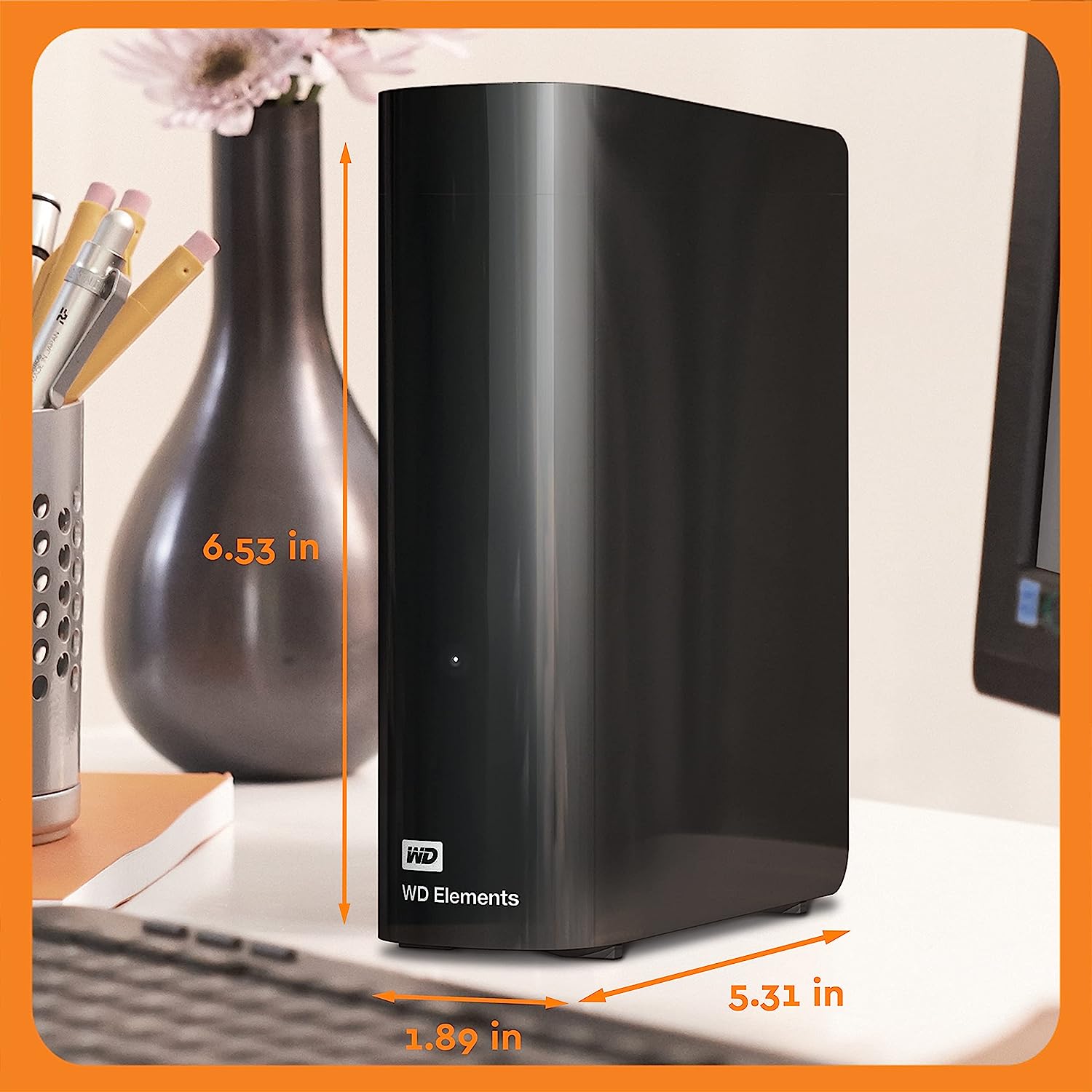 Външен диск WD Elements 6TB HDD, USB 3.0, 3.5", RTL, Black - WDBWLG0060HBK-EESN