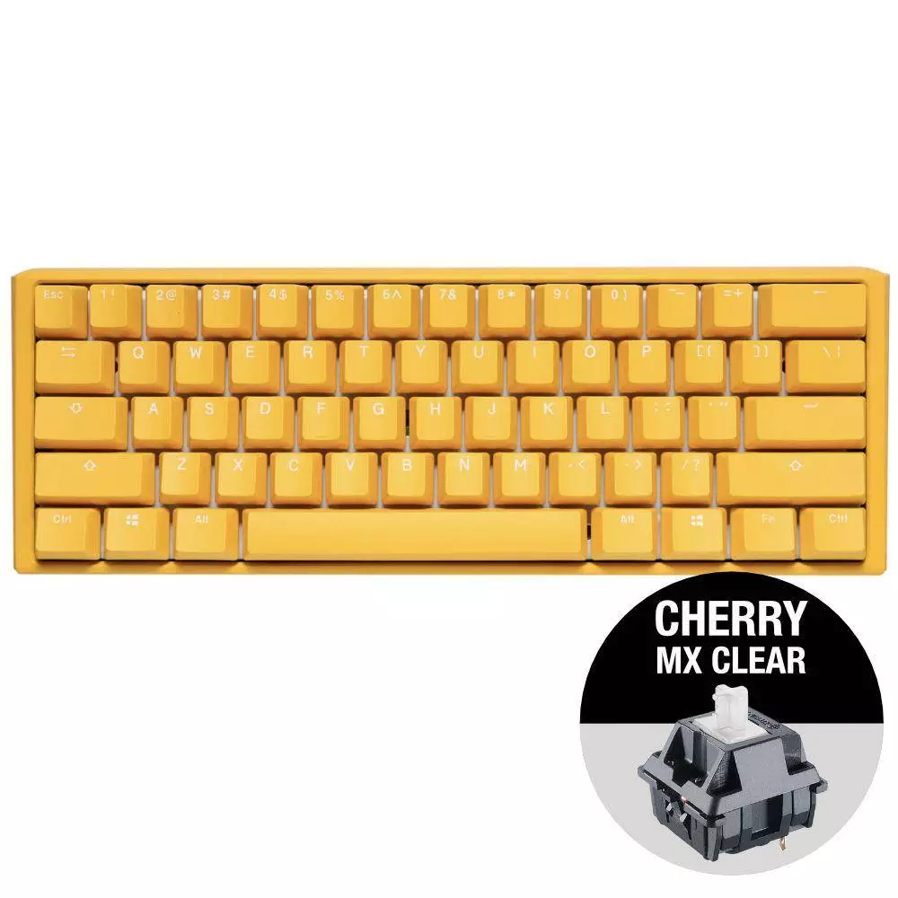 Геймърскa клавиатура Ducky One 3 Yellow Mini 60% Cherry MX Clear