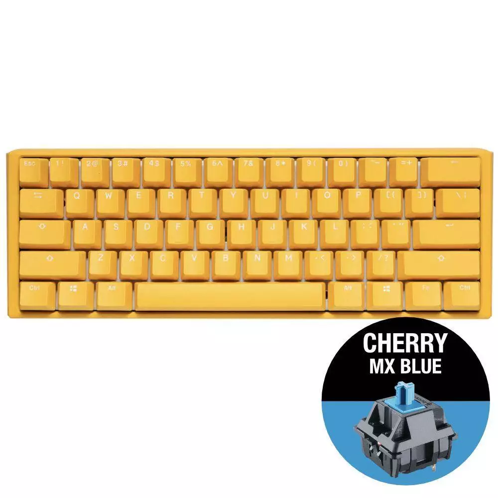 Геймърскa клавиатура Ducky One 3 Yellow Mini 60% Cherry MX Blue