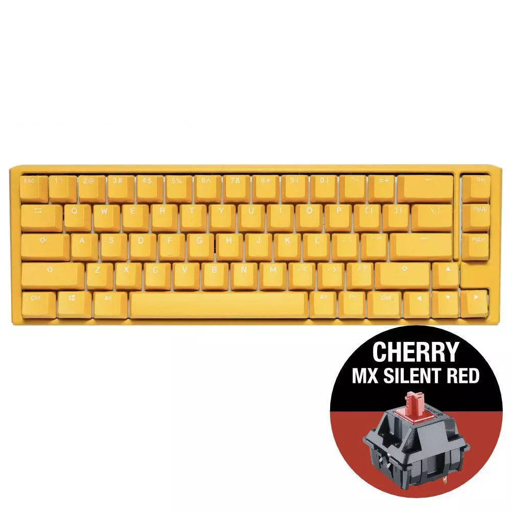 Геймърскa клавиатура Ducky One 3 Yellow SF 65% Cherry MX Silent Red