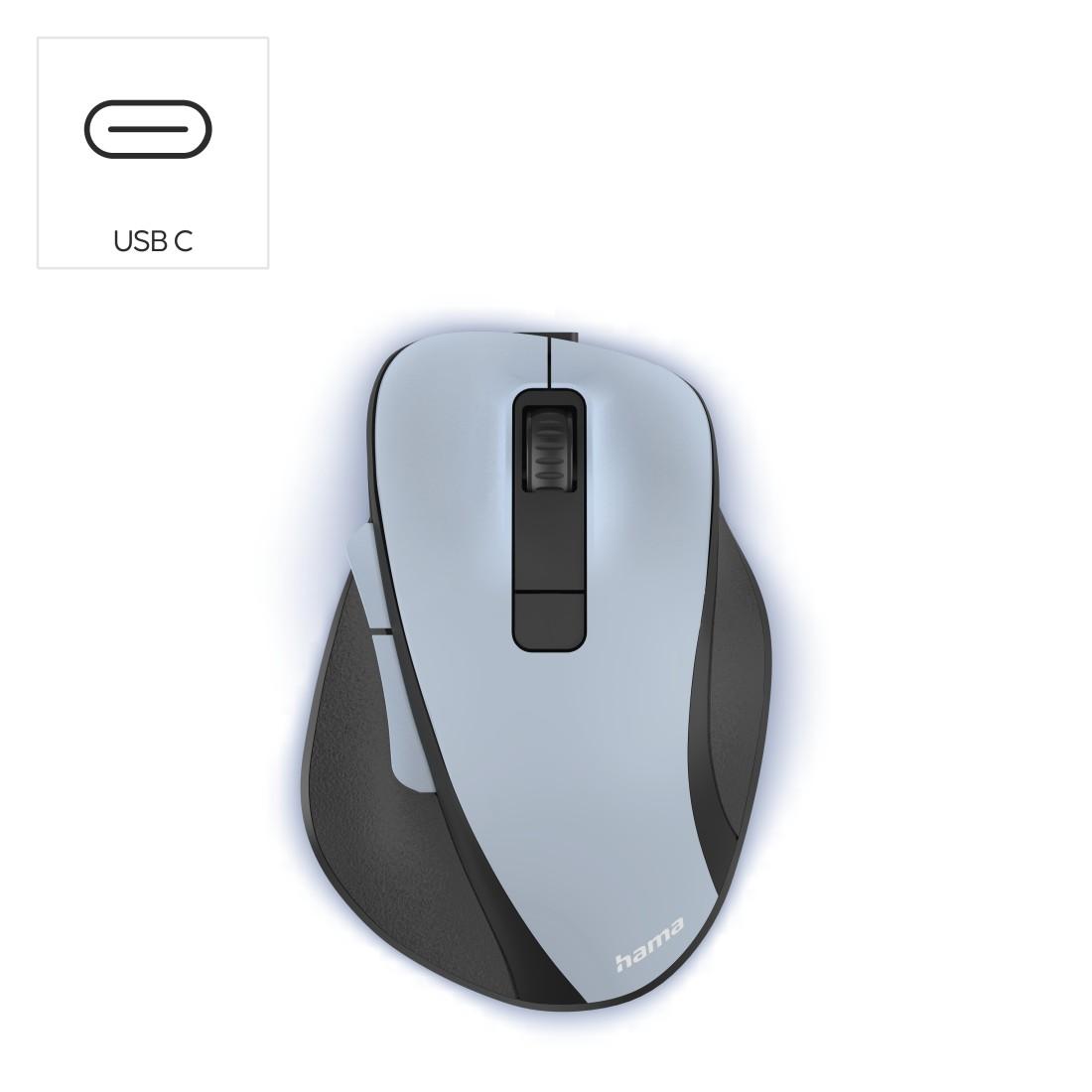 Безжична оптична мишка HAMA MW-500 Recharge, светло синьо, 6 бут.,800/1200/1600 dpi, безшумна