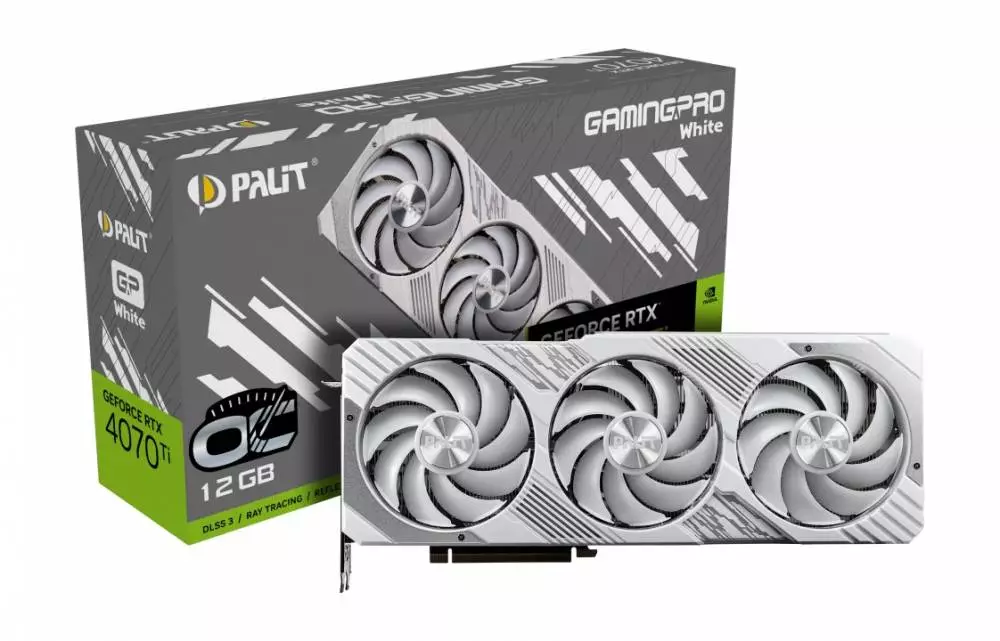 Видео карта Palit GeForce RTX 4070 Ti GamingPro White OC 12GB GDDR6 