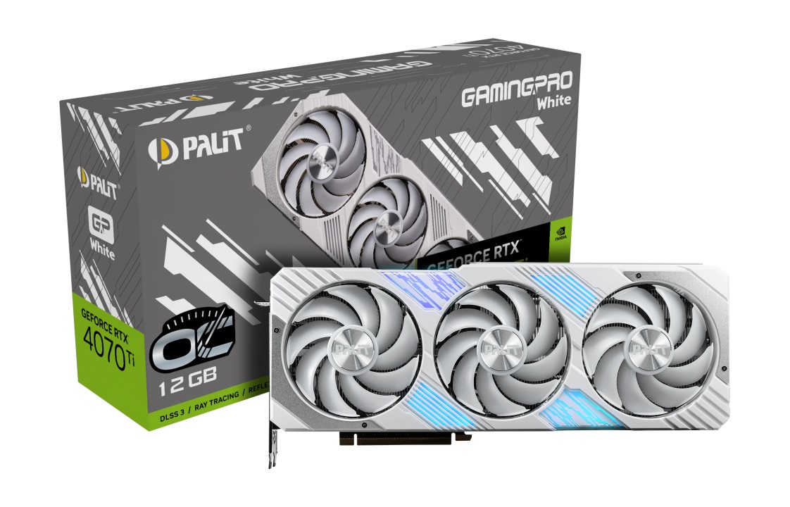 Видео карта Palit GeForce RTX 4070 Ti GamingPro White OC 12GB GDDR6 
