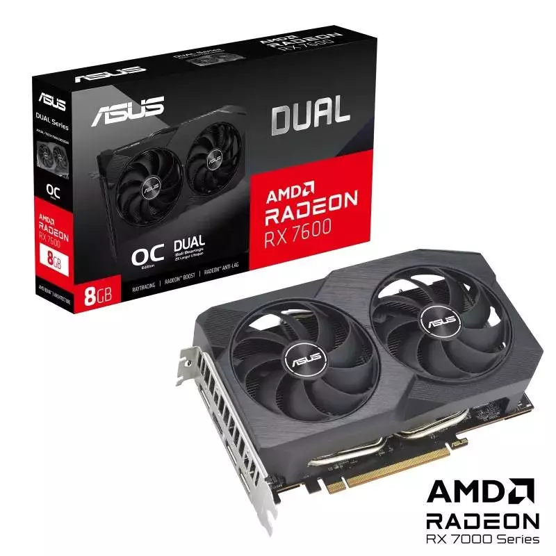 Видео карта ASUS Dual Radeon RX 7600 V2 OC Edition 8GB GDDR6 - 90YV0IH2-M0NA00