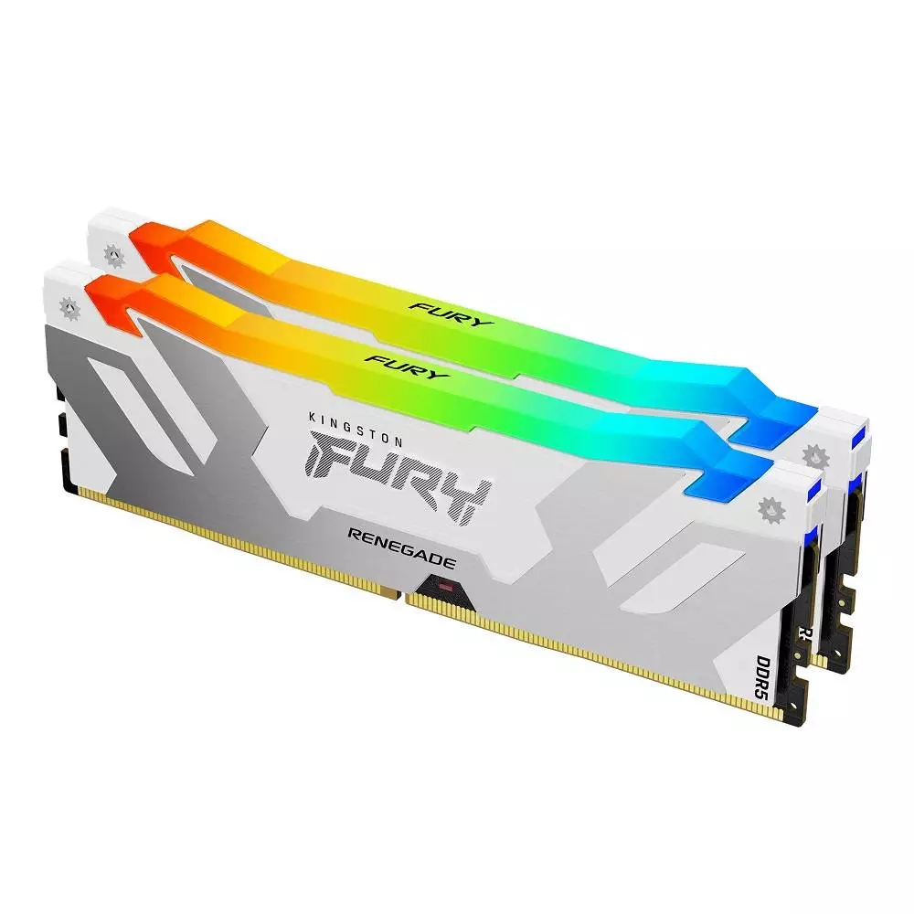 Памет Kingston Fury Renegade RGB White 32GB (2x16GB) DDR5 7200MHz CL38 - KF572C38RWAK2-32