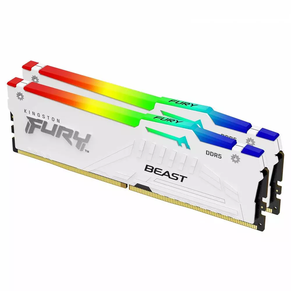 Памет Kingston FURY Beast White RGB EXPO 64GB (2x32GB) DDR5 6000MHz CL36 - KF560C36BWEAK2-64