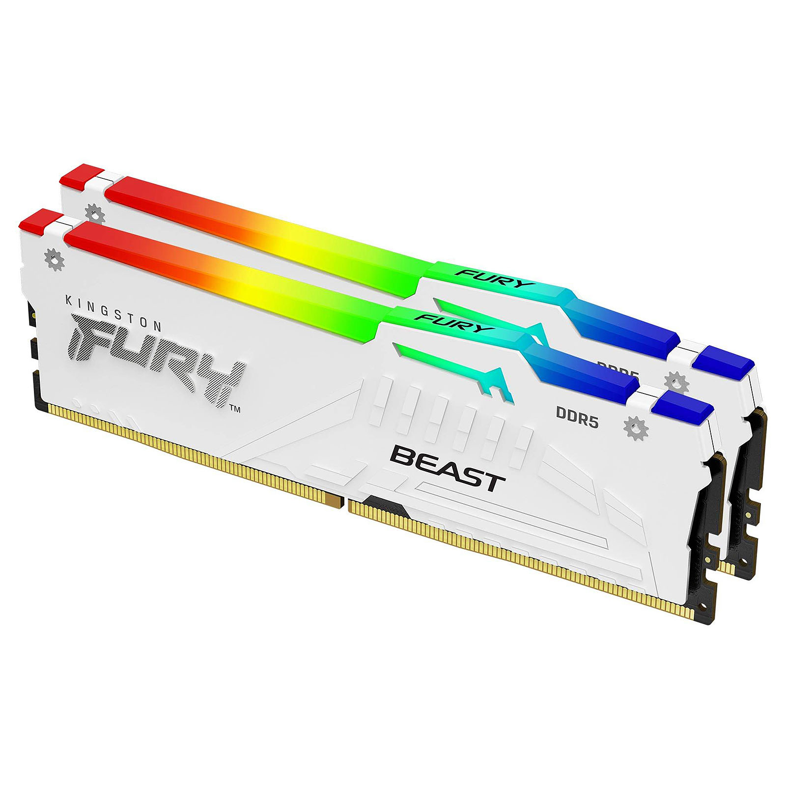 Памет Kingston FURY Beast White RGB EXPO 64GB (2x32GB) DDR5 6000MHz CL36 - KF560C36BWEAK2-64 