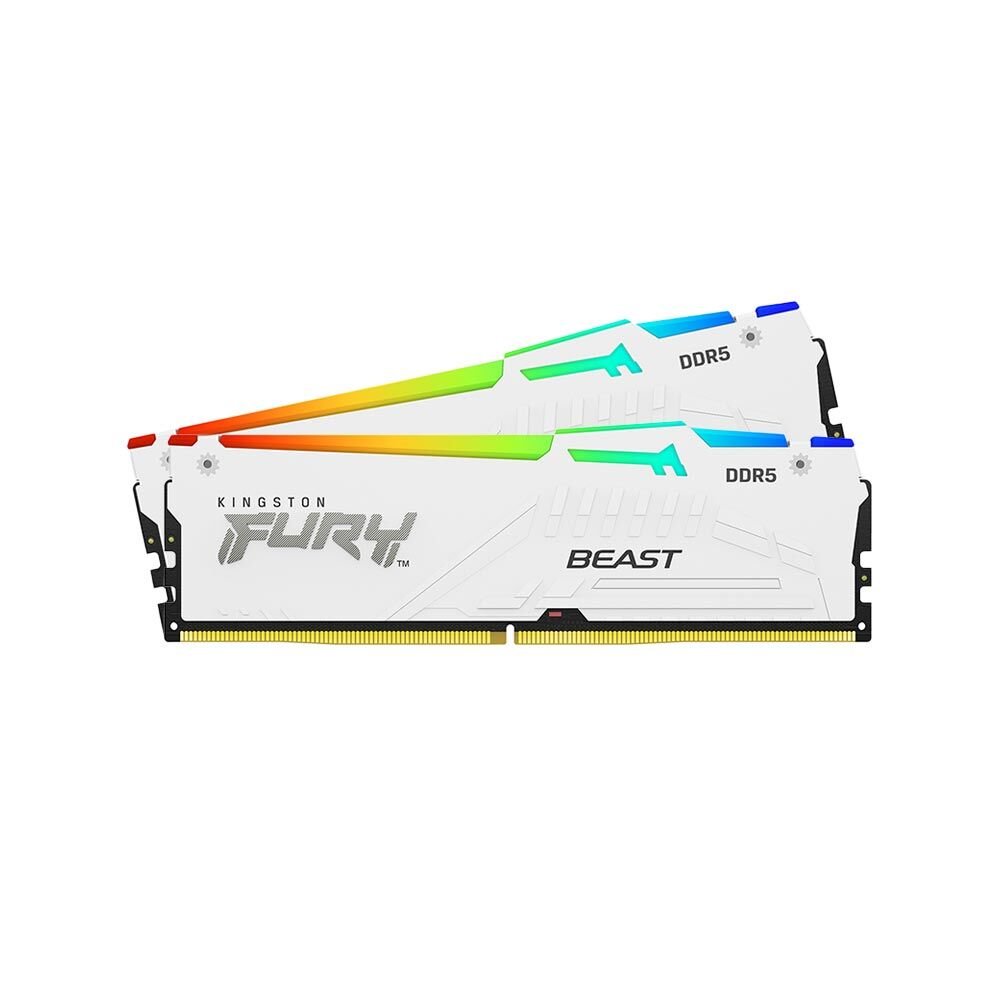 Памет Kingston FURY Beast White RGB EXPO 64GB (2x32GB) DDR5 6000MHz CL36 - KF560C36BWEAK2-64 