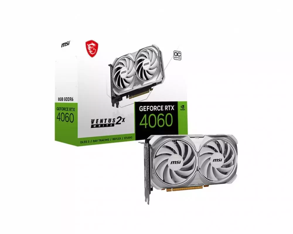 Видео карта MSI GeForce RTX 4060 VENTUS 2X WHITE 8G OC GDDR6 - 912-V516-032