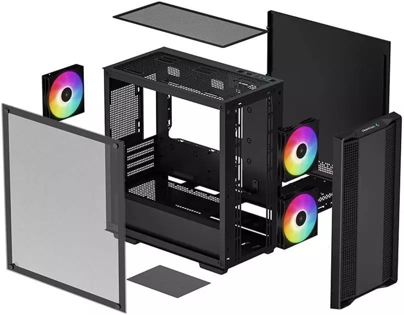 Кутия DeepCool CC360 ARGB Black Mid-Tower ATX Case