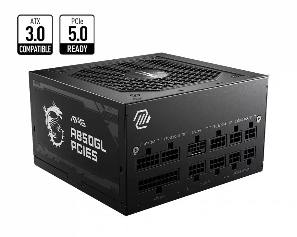 Захранване MSI MAG A850GL PCIE5 850W 80 Plus Gold ATX 3.0, PCIe Gen5 PSU